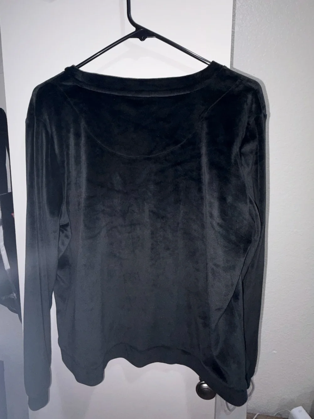 Juicy Couture Black Velour Rhinestone Logo Pullover